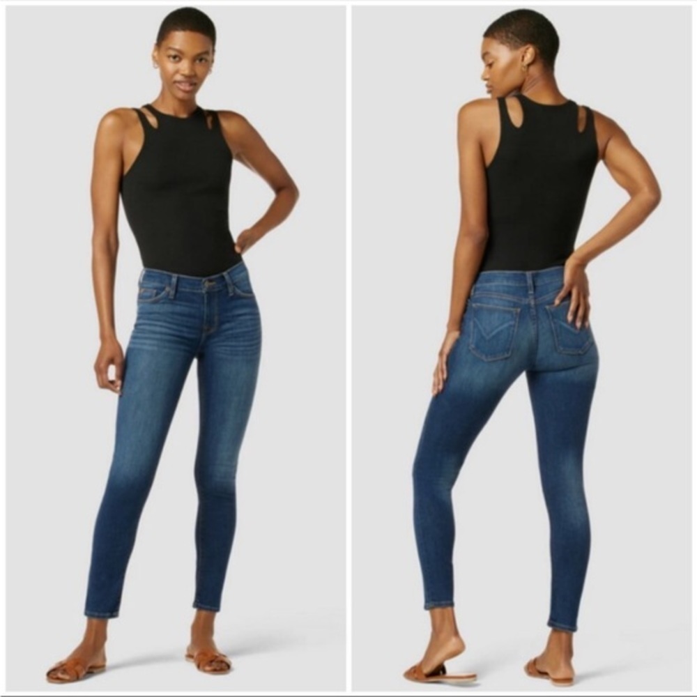 HUDSON HI RISE BLUE DENIM SKINNY STRETCH ANKLE JEANS 25